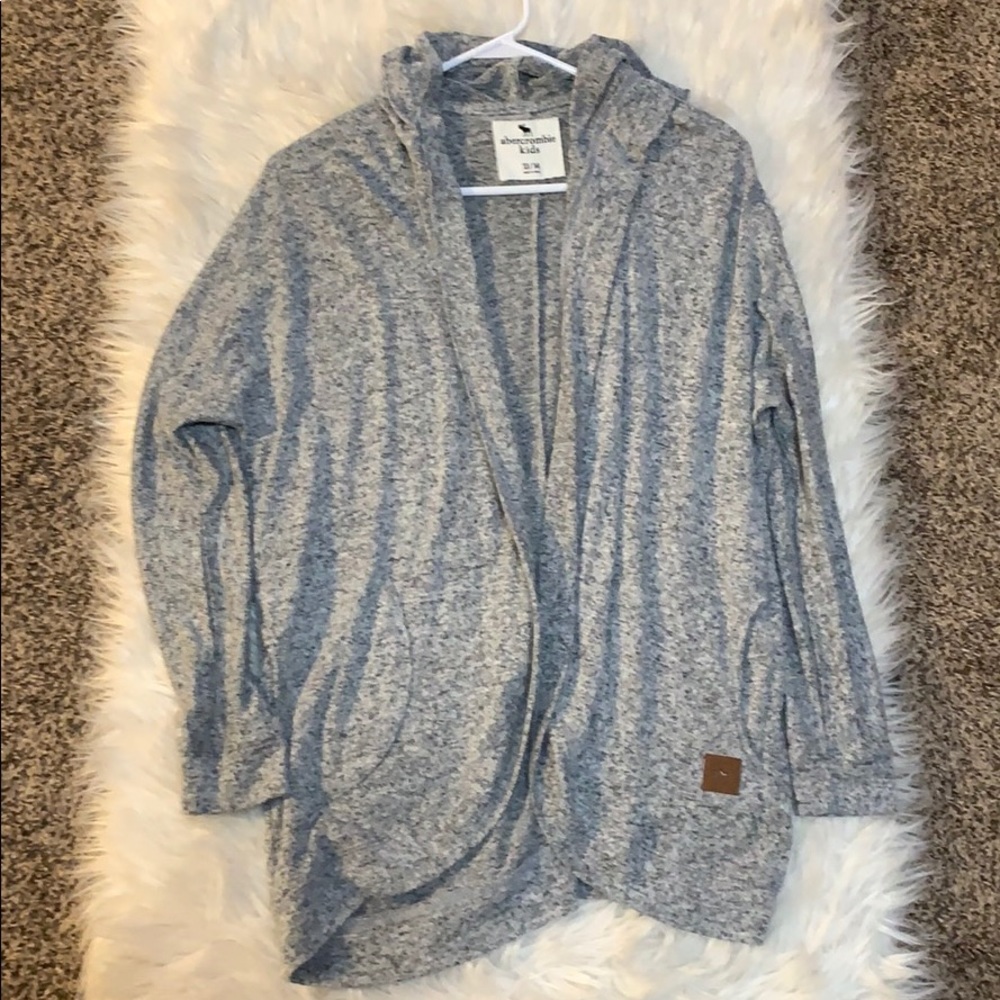 Heathered Grey Hooded Cardigan